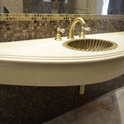 Изображение Столешница для ванной комнаты из мрамора Крема Марфил